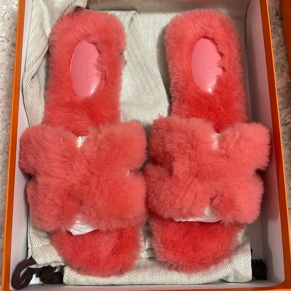Hermes Shearling Oran Size 38 - Picture 3 of 5